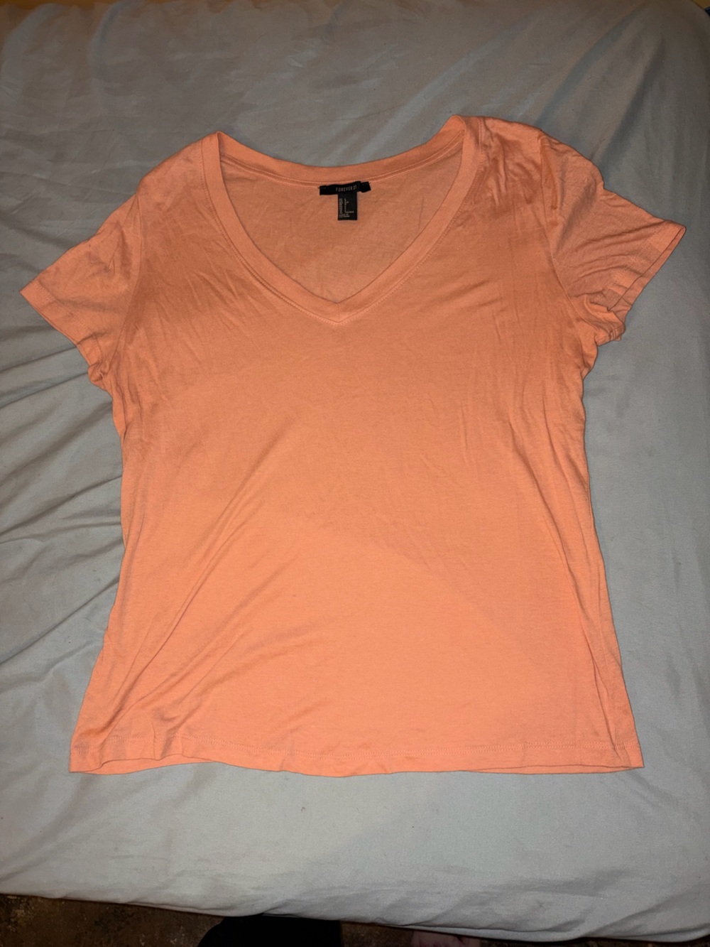 Forever 21 Women's Scoop Neck Tee - Coral Peach